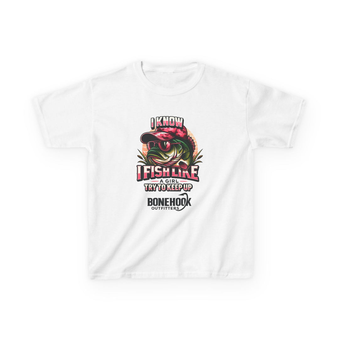 Girls’ “I Fish Like a Girl” Tee – Bonehook Youth Fishing Shirt