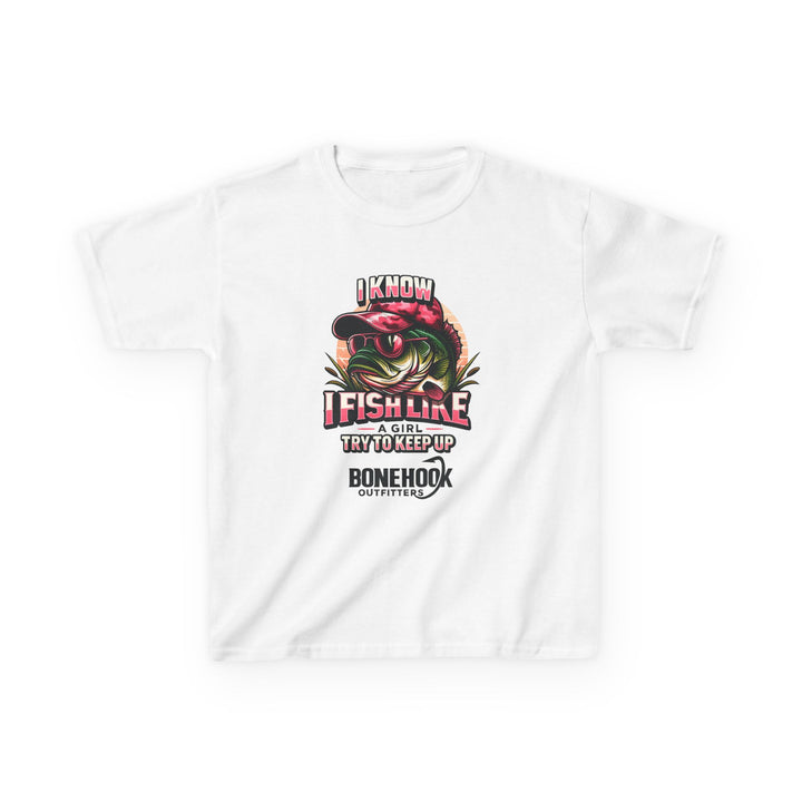 Girls’ “I Fish Like a Girl” Tee – Bonehook Youth Fishing Shirt