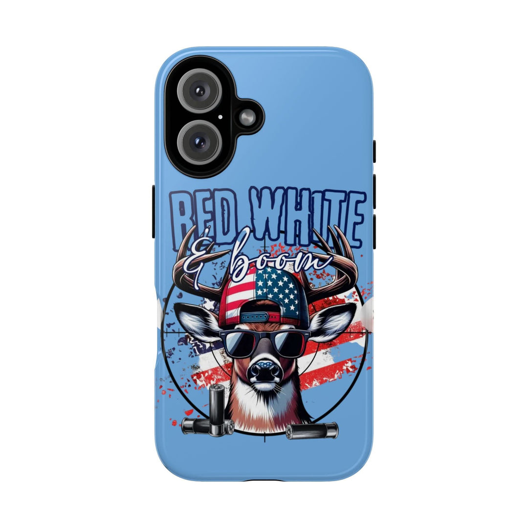 Red, White & Boom Deer iPhone Case – Patriotic Buck 4th of July Design
