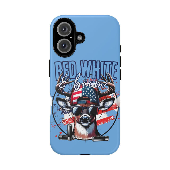Red, White & Boom Deer iPhone Case – Patriotic Buck 4th of July Design