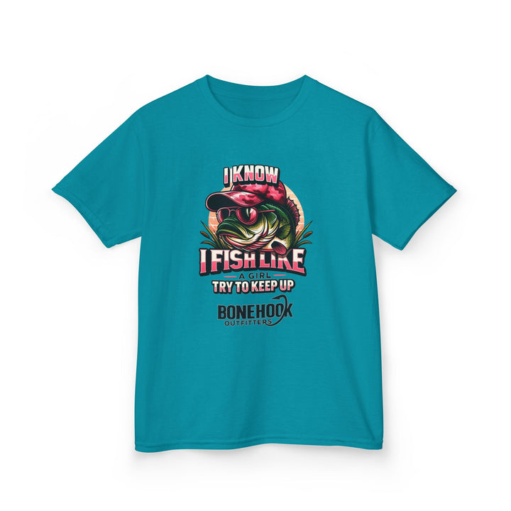 Girls’ “I Fish Like a Girl” Tee – Bonehook Youth Fishing Shirt