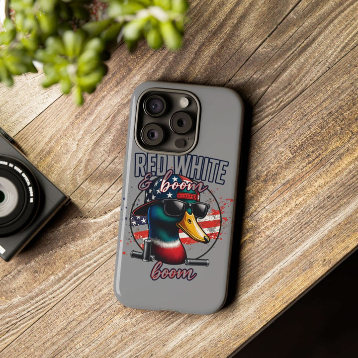Red, White & Boom Duck iPhone Case – Patriotic Funny 4th of July Design