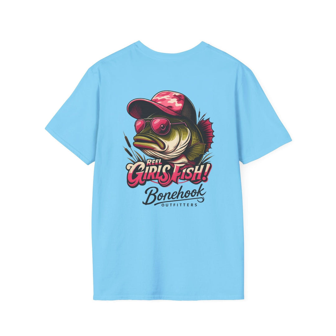 Reel Girls Fish! – Bass Graphic Tee by Bonehook Outfitters