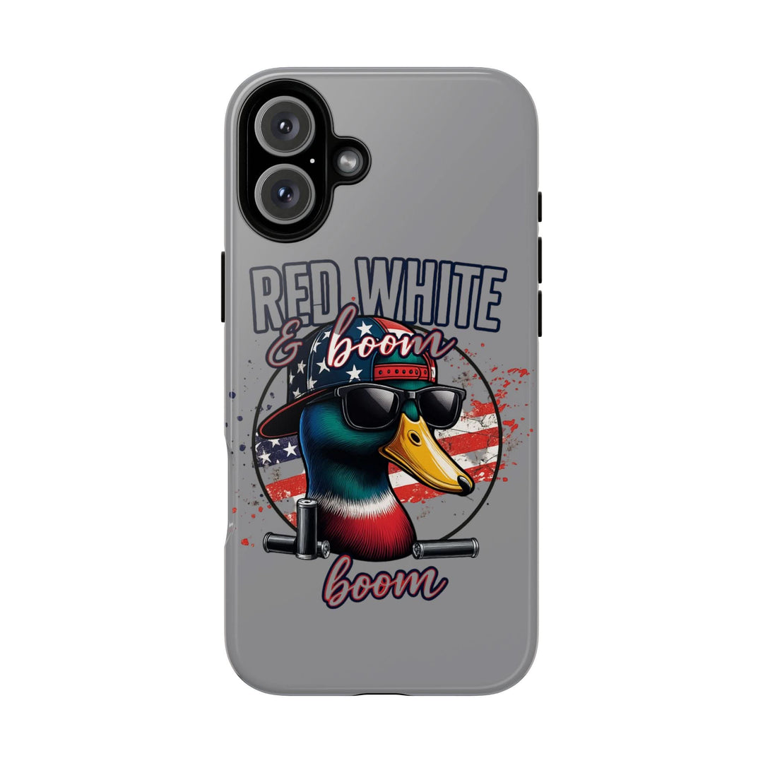 Red, White & Boom Duck iPhone Case – Patriotic Funny 4th of July Design