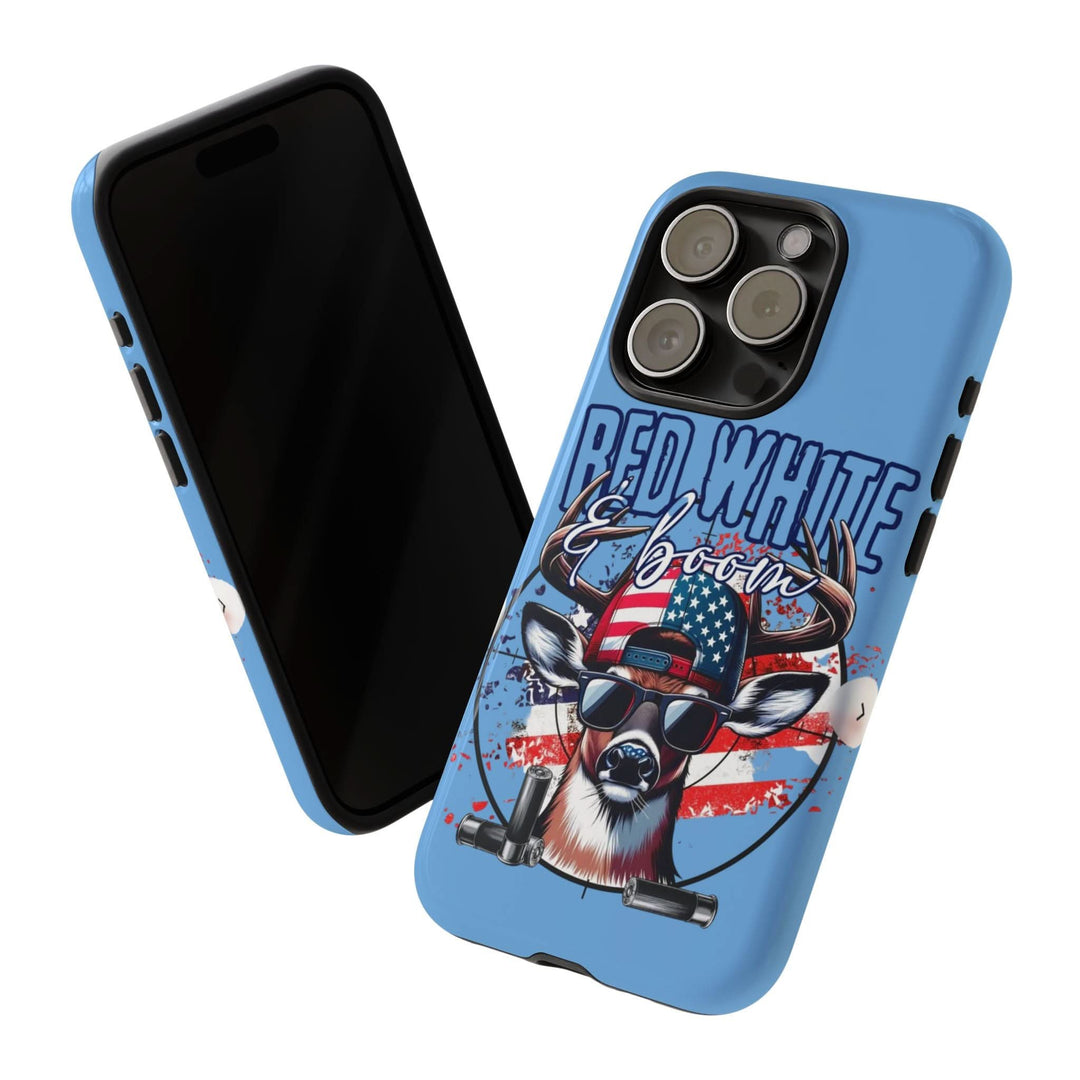 Red, White & Boom Deer iPhone Case – Patriotic Buck 4th of July Design
