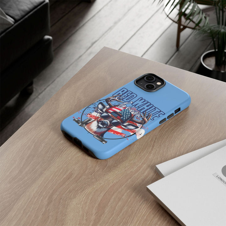 Red, White & Boom Deer iPhone Case – Patriotic Buck 4th of July Design