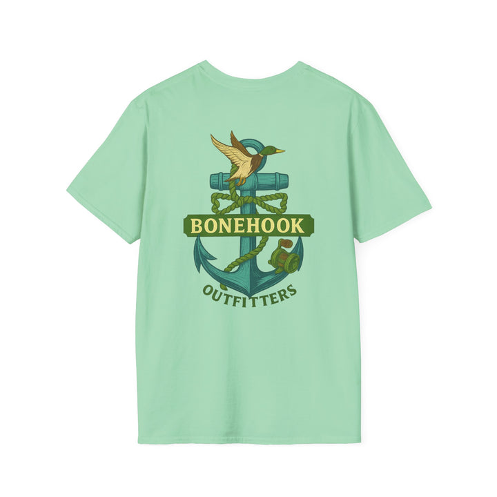 Bonehook Outfitters Women's Mallard & Anchor Tee – Sage Green