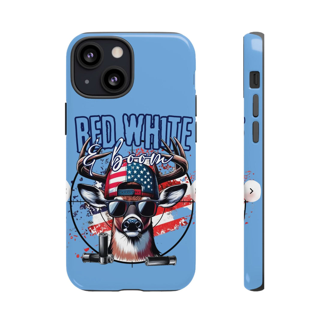 Red, White & Boom Deer iPhone Case – Patriotic Buck 4th of July Design