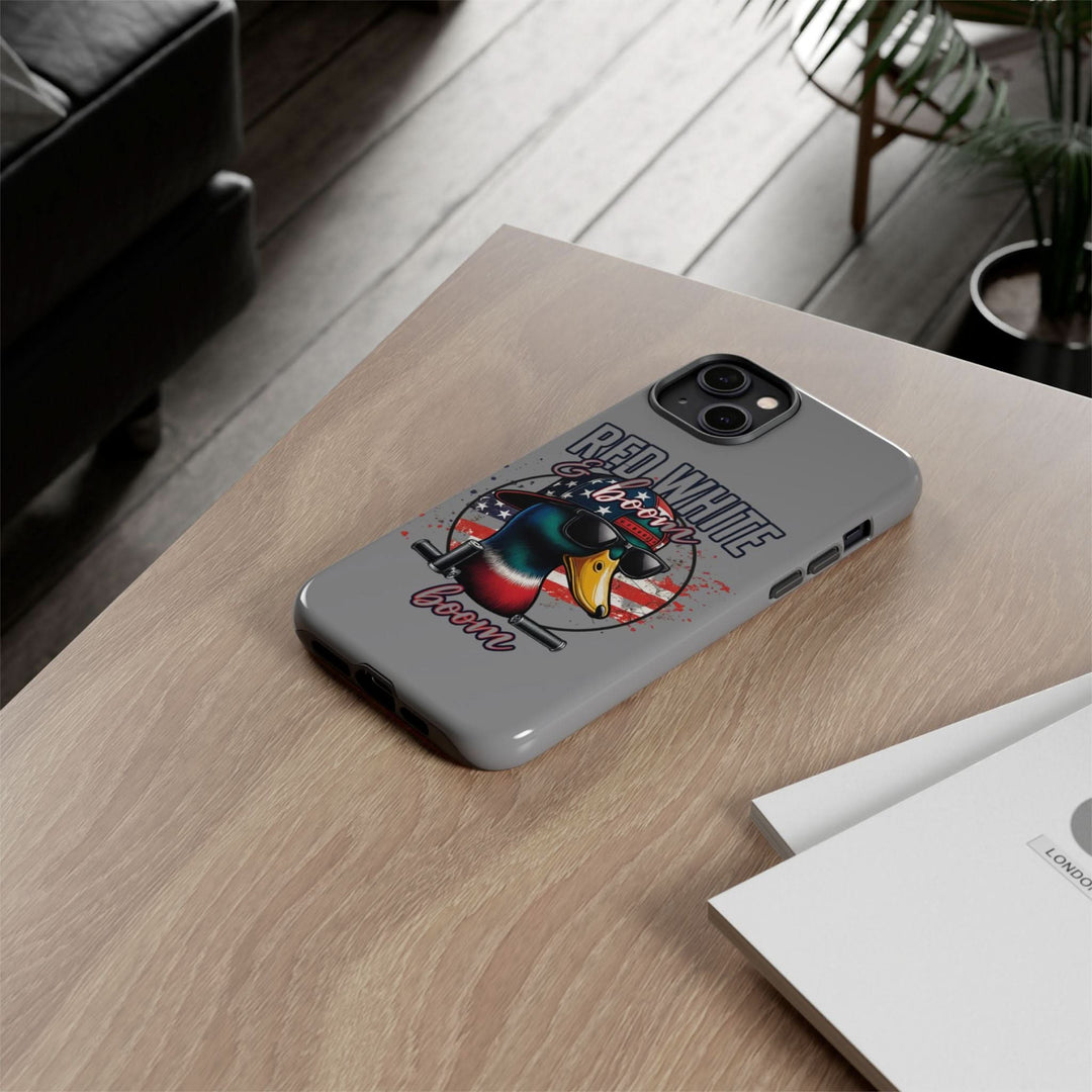 Red, White & Boom Duck iPhone Case – Patriotic Funny 4th of July Design