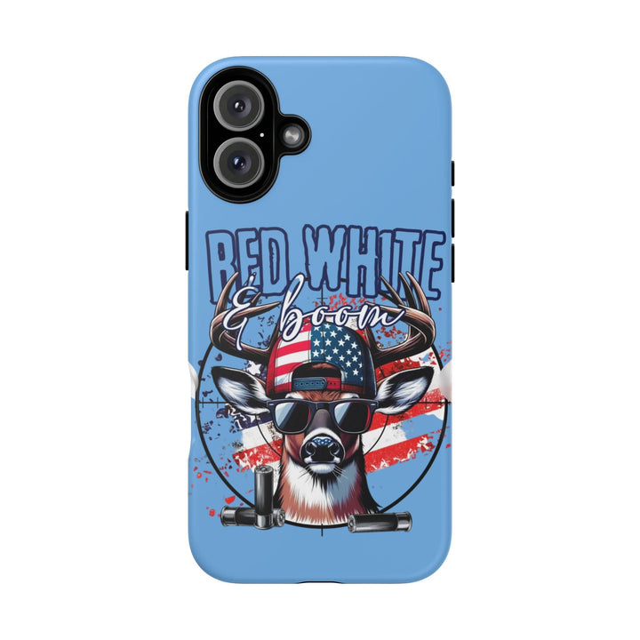 Red, White & Boom Deer iPhone Case – Patriotic Buck 4th of July Design