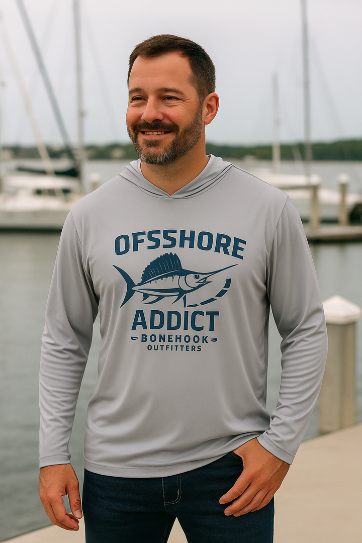 Offshore Addict UV Hoodie – Performance Fishing Warmup Shirt