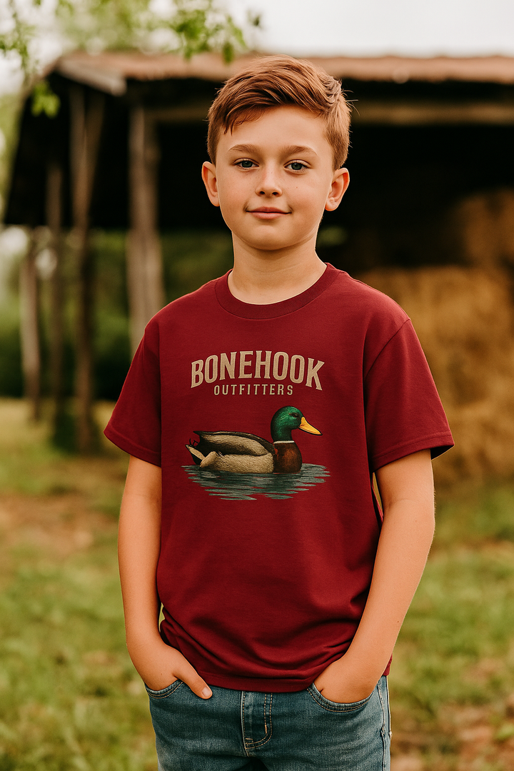 Boys’ Mallard Duck Tee – Bonehook Outfitters Youth Waterfowl Shirt