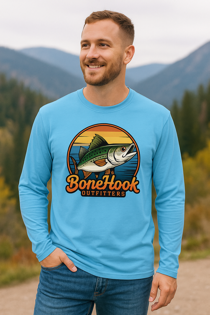 Bonehook Sunset Bass Long Sleeve Fishing Shirt – Performance UV Tee