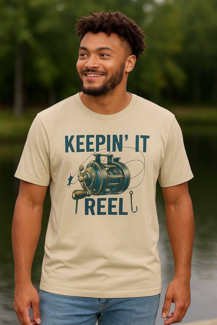 Keepin’ It Reel Fishing T-Shirt – Funny Graphic Tee for Anglers