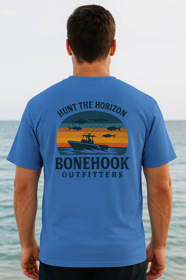 Hunt the Horizon Tee – Bonehook Offshore Sunset Fishing Shirt